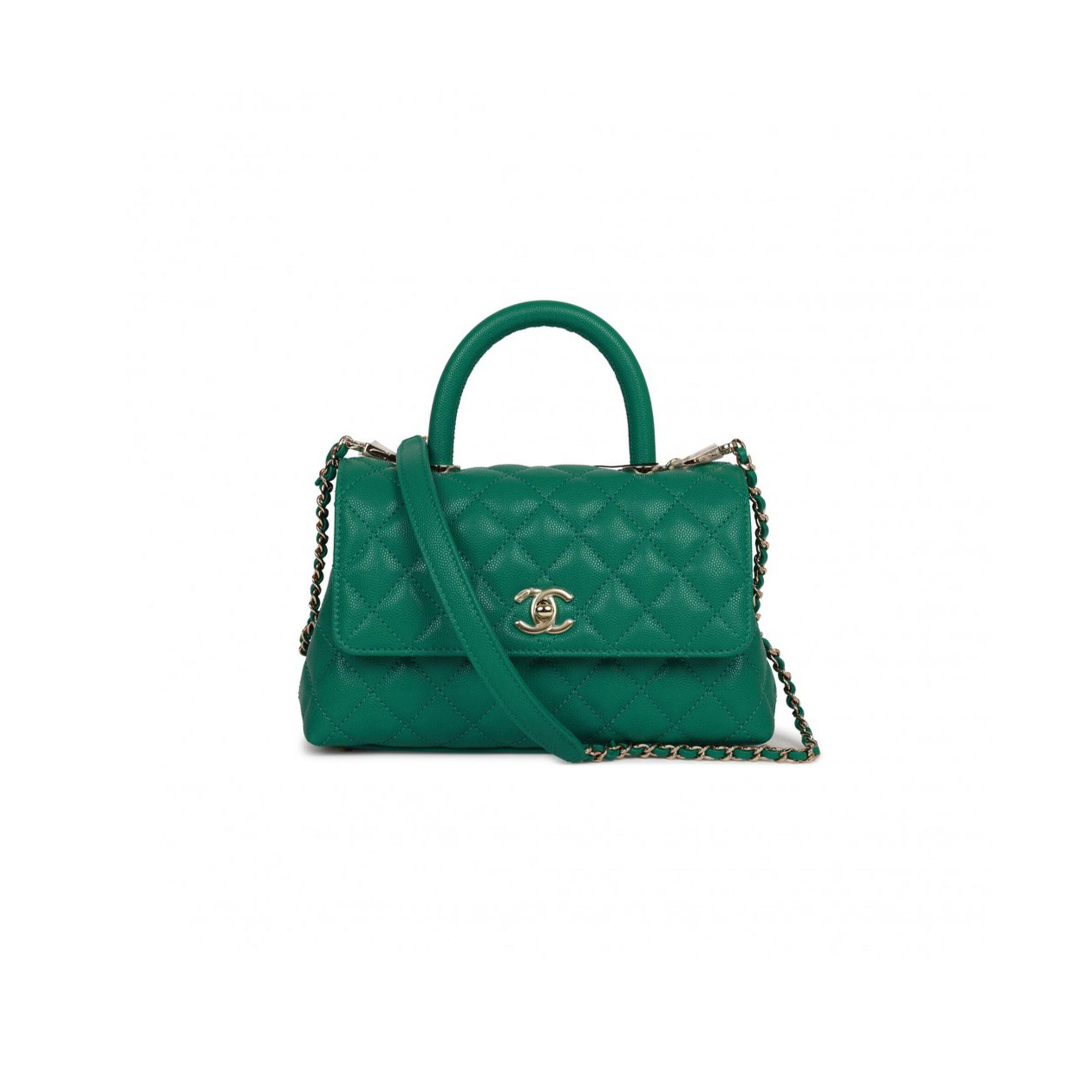 CHANEL CAVIAR QUILTED MINI COCO HANDLE FLAP 1021150 (23*15*10cm)
